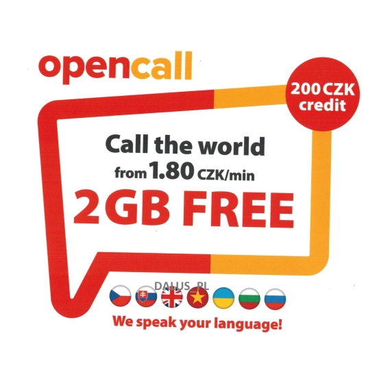 Opencall 200 CZK + 2 GB
